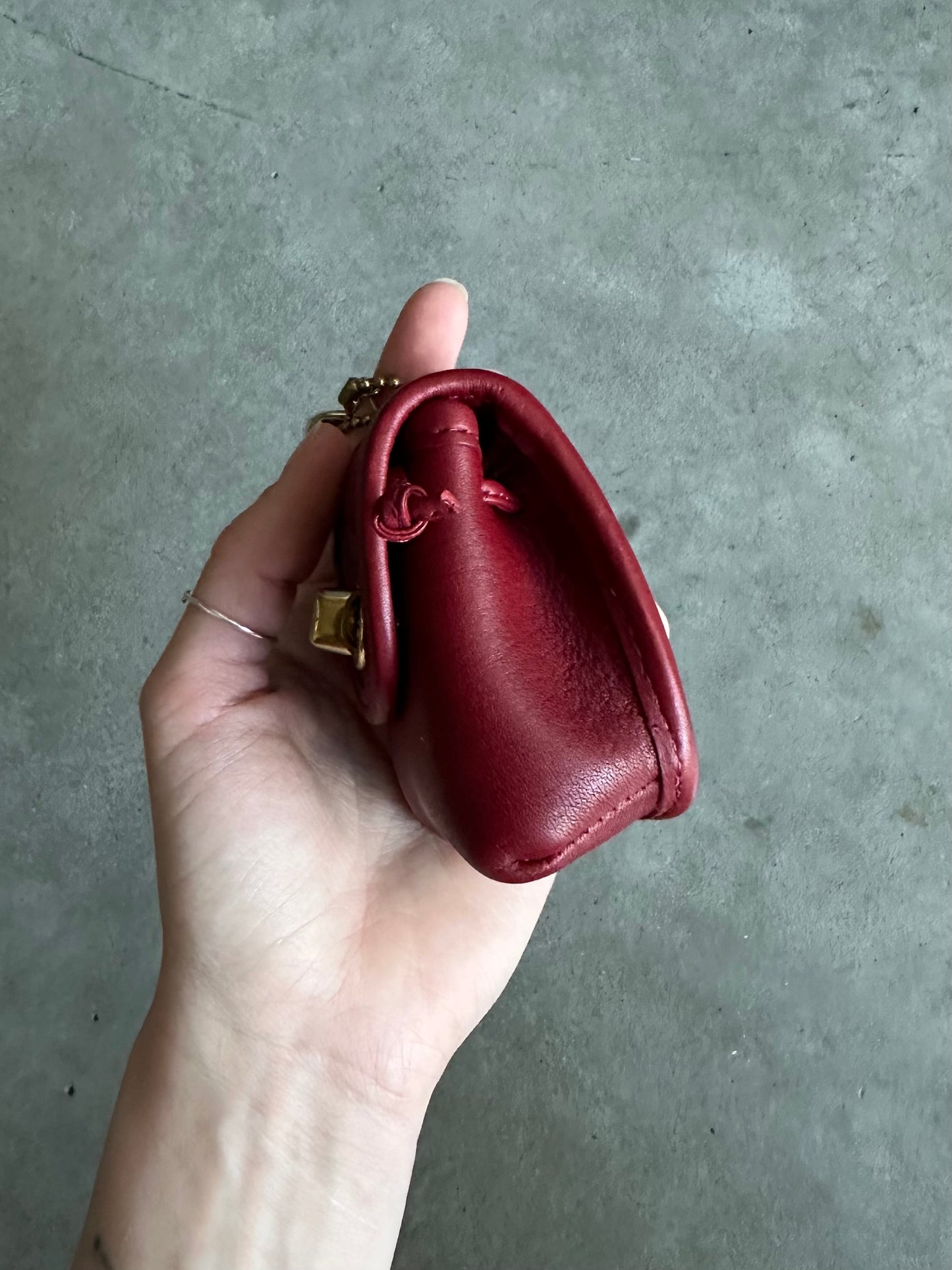 Authentic Coach Mini Day Pack Red Leather Key Chain Bag Charm