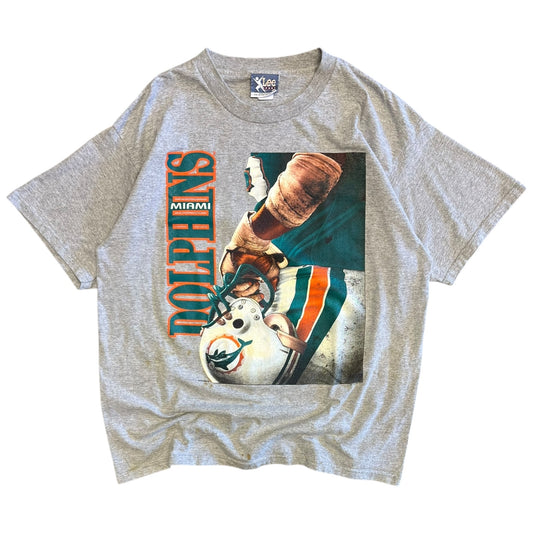 Vintage Miami Dolphins Big Player Helmet Grey Tee