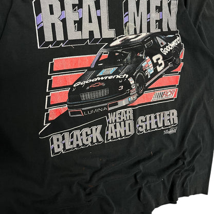 Vintage Dale Earnhardt Real Men Wear Black And Silver Tee
