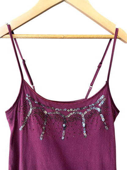 Women’s Y2K Hollister Maroon Boho Sequin Camisole