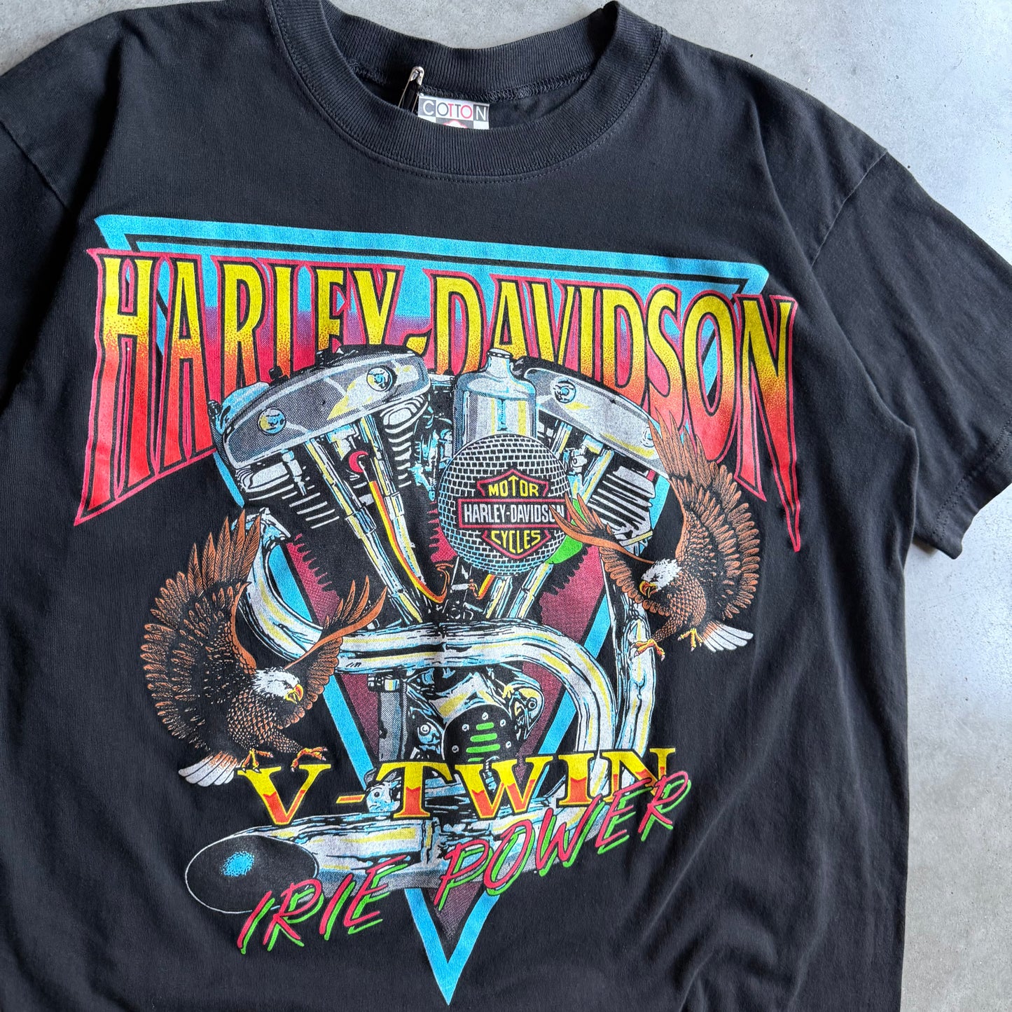 Vintage Jamaica Harley Davidson V-Twin Engine ‘Irie Power’ Tee