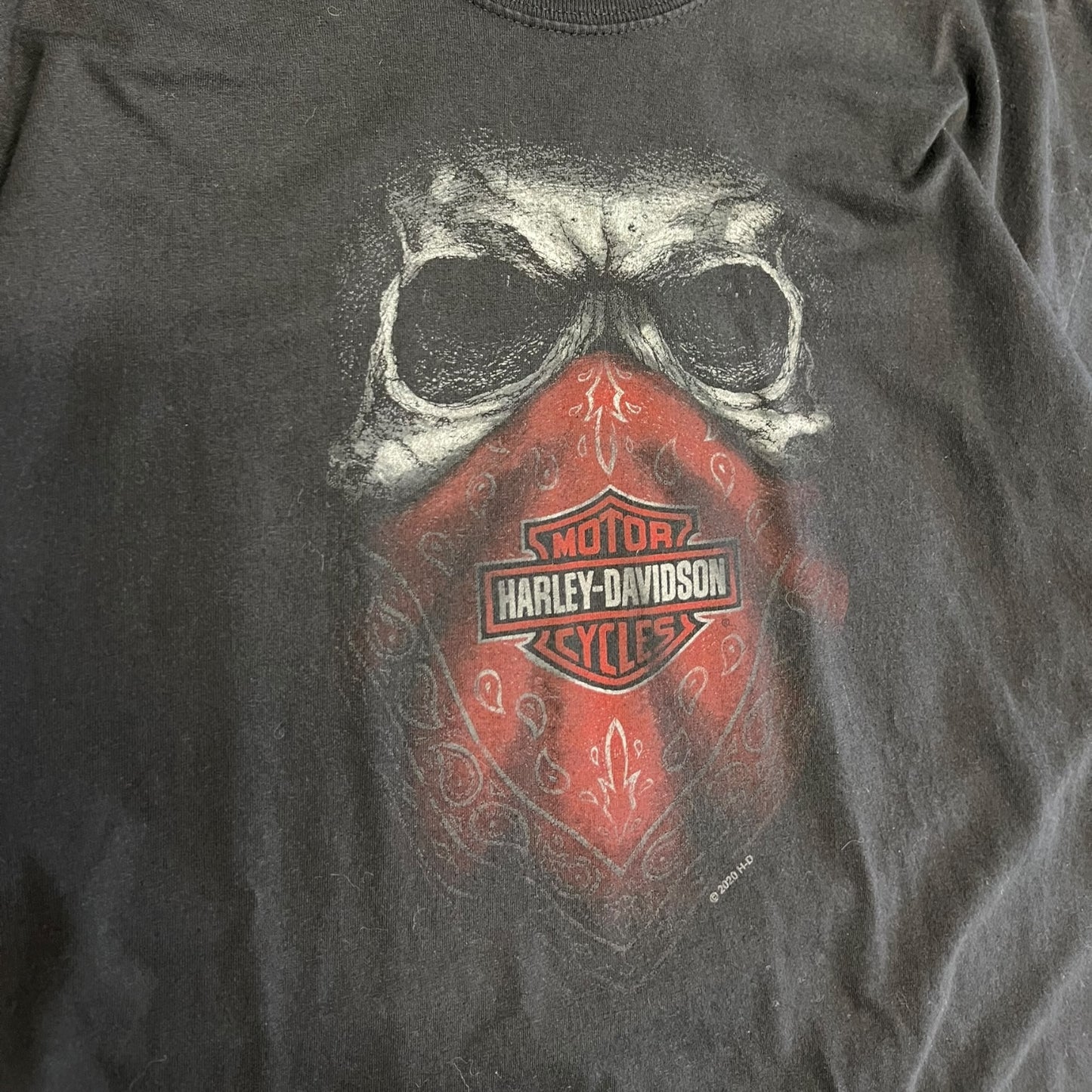 Y2K Harley Davidson Red Skull Tee