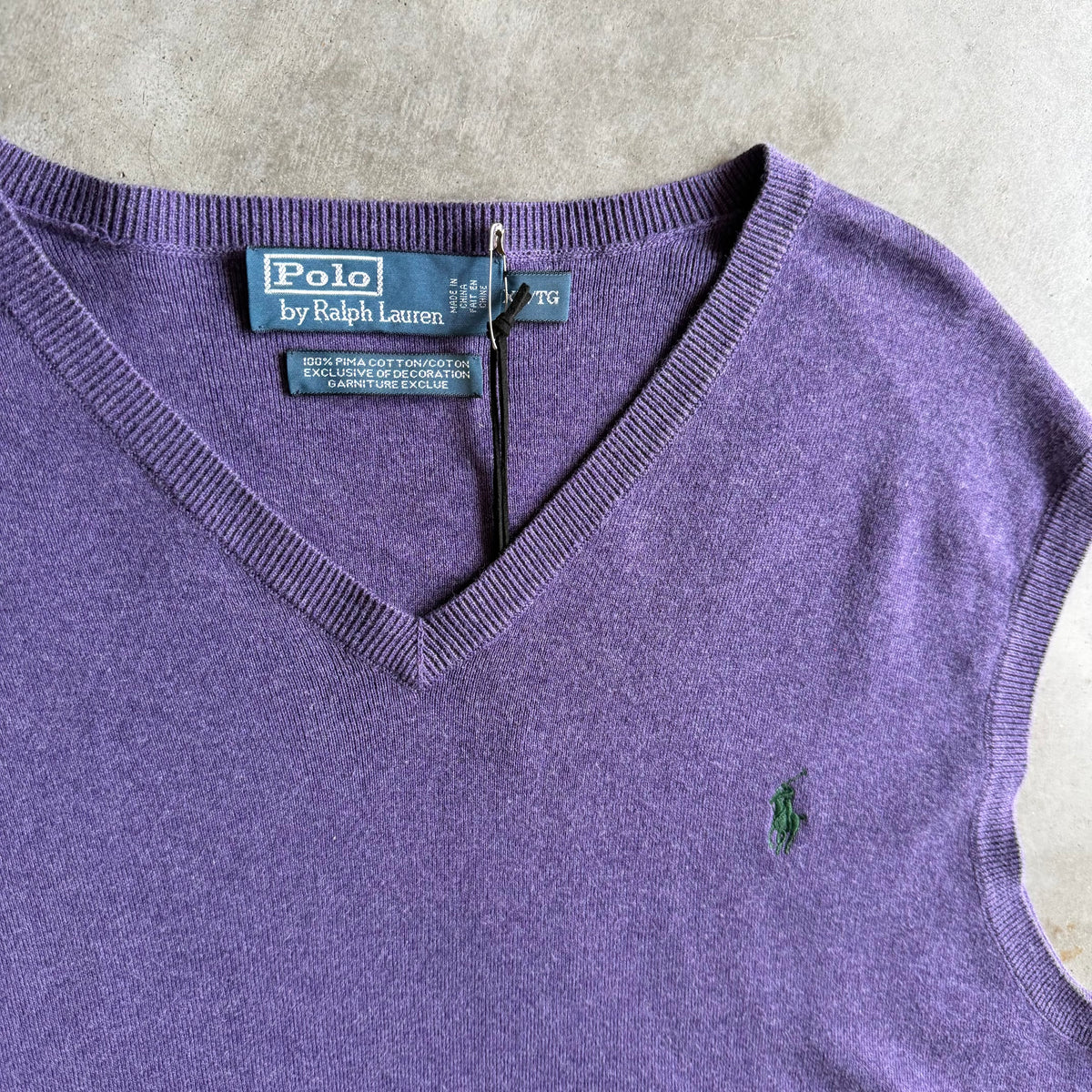 Polo Ralph Lauren Purple Pima Cotton Sweater Vest