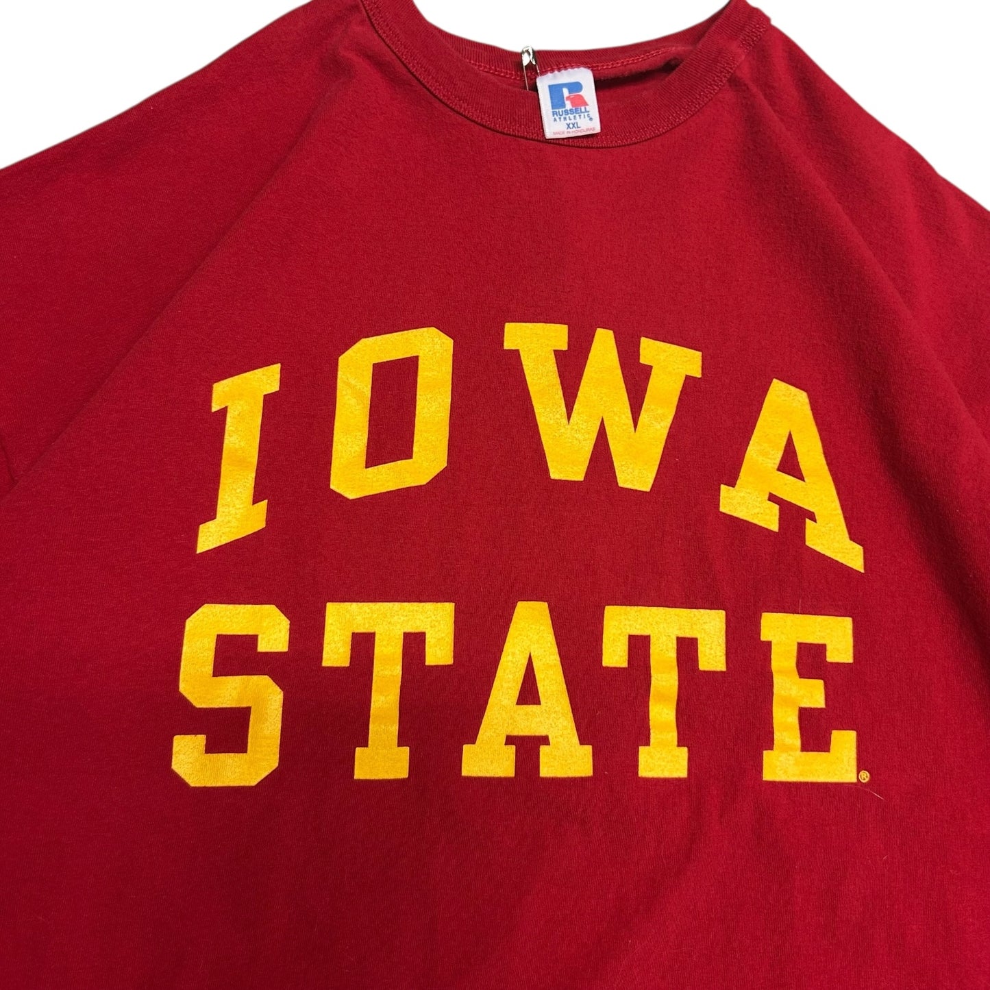 Vintage Russell Iowa State Spell Out Red T Shirt