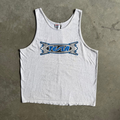 Vintage Tesla Rock Band Logo Sleeveless Tee