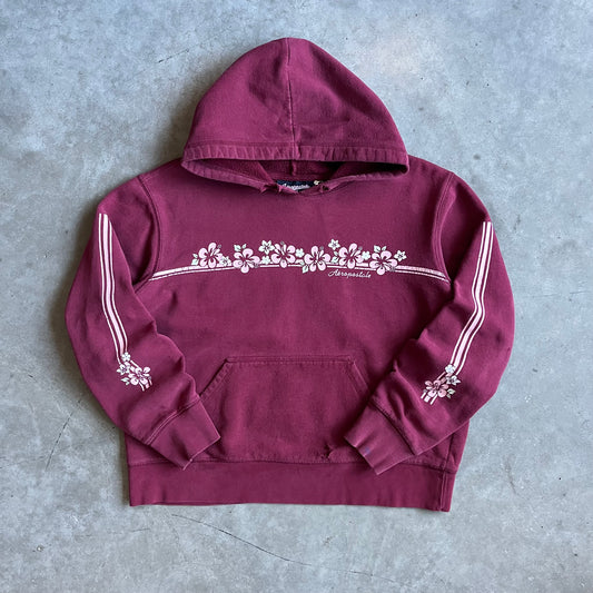 Women’s Y2K Aeropostale Maroon Surfer Distressed Hoodie