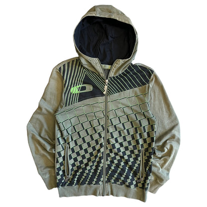 Y2K Oakley Pixel Grid Zip Up Hoodie