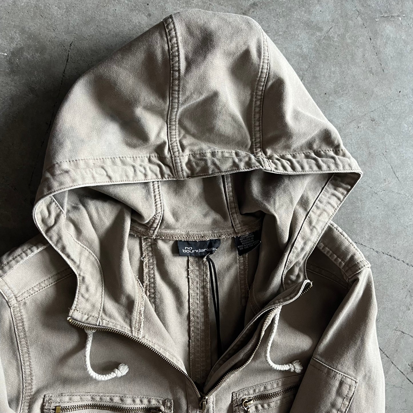 Women’s Y2K No Boundaries Green Canvas Trench Coat