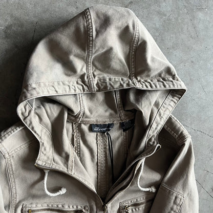 Women’s Y2K No Boundaries Green Canvas Trench Coat