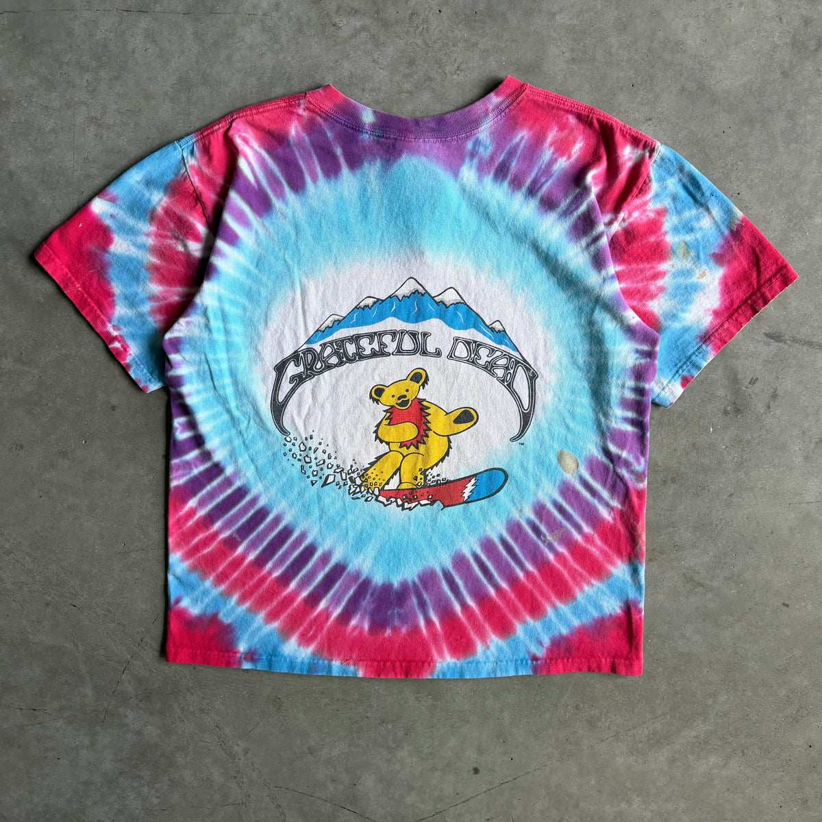 Vintage 1990 Grateful Dead "Snowboarding Bears" Tie-Dye Tee
