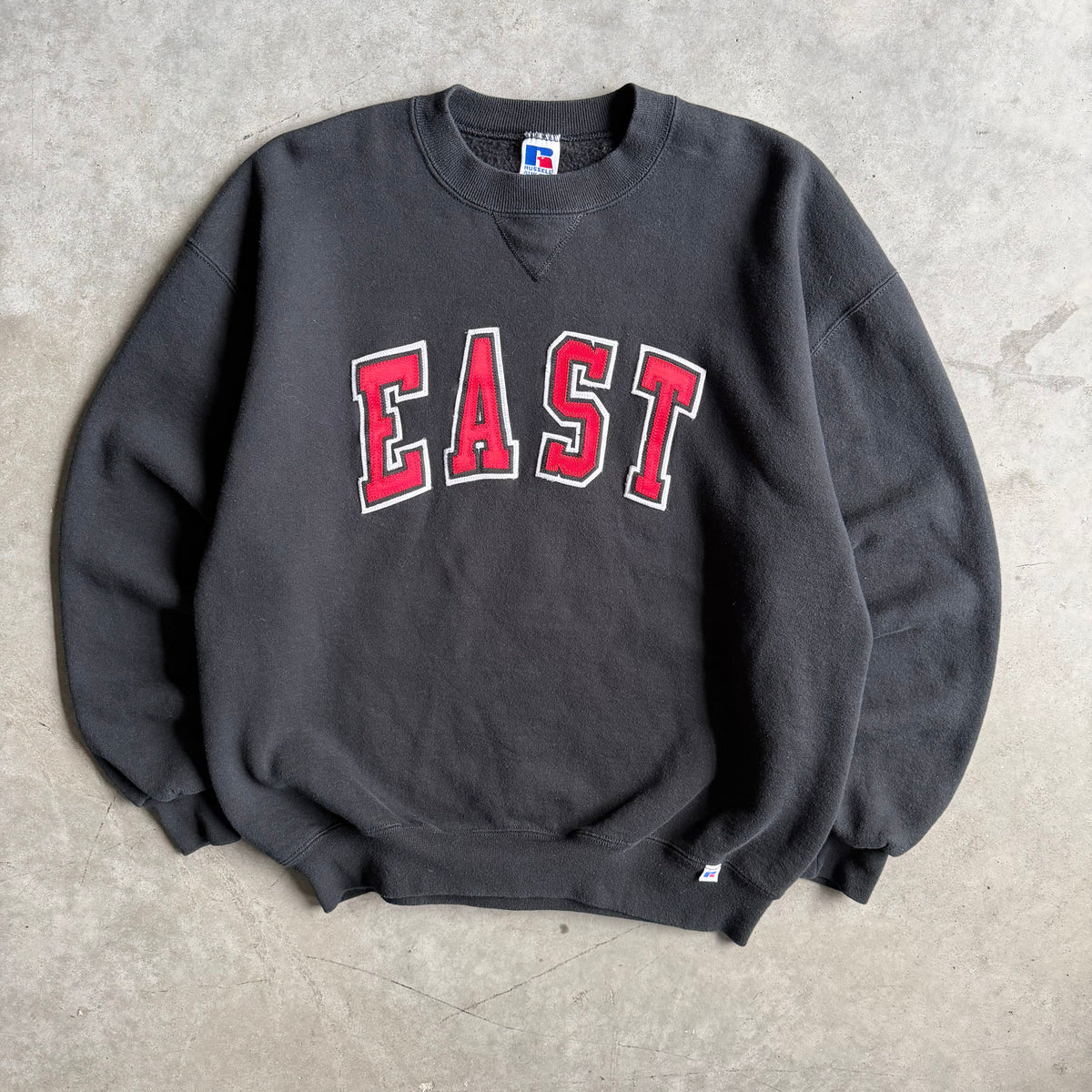 Vintage Russell Athletic “East” Spell-Out Black Sweatshirt
