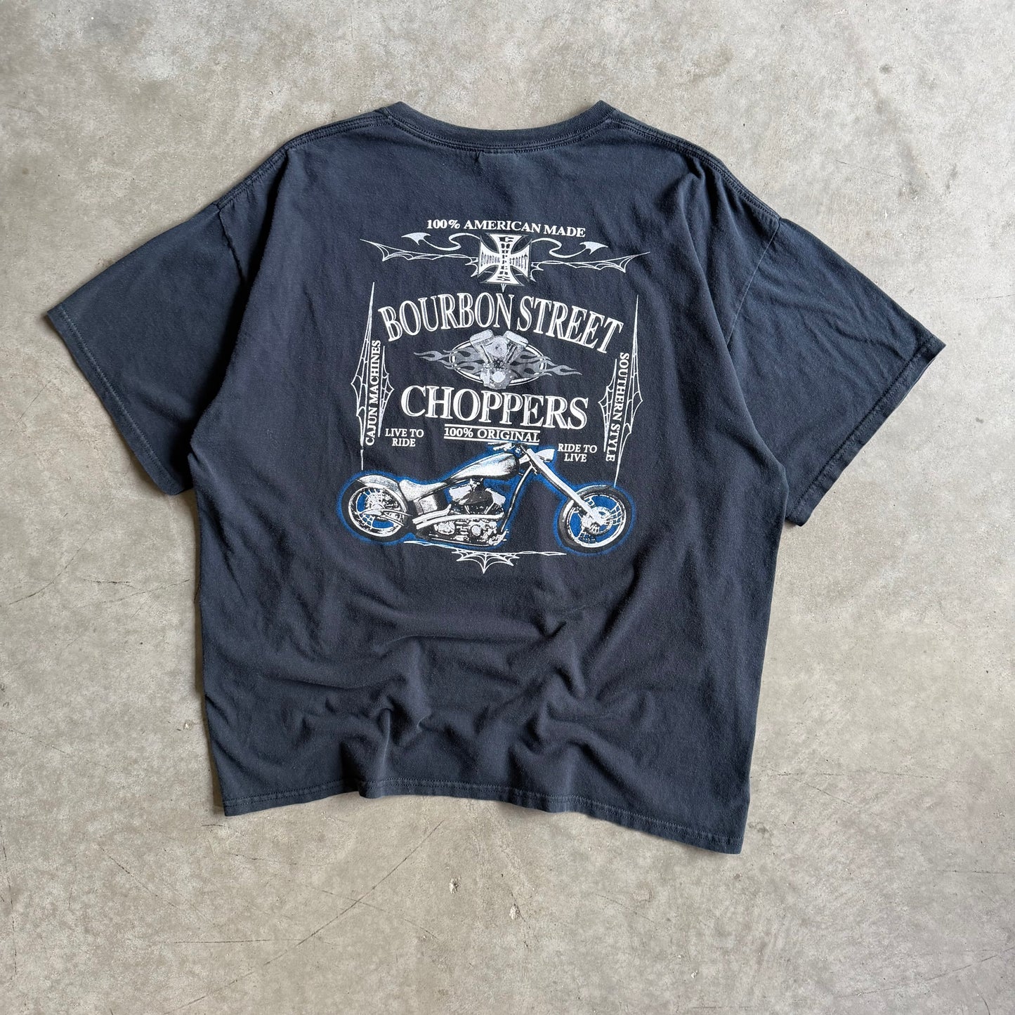Y2K Bourbon Street Choppers Cajun Machines Tee