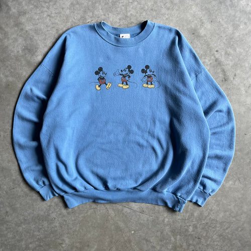 Vintage Mickey Mouse Blue Crew Neck
