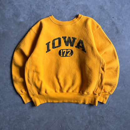 Vintage Iowa Hawkeyes #172 Cotton Exchange Yellow Crewneck