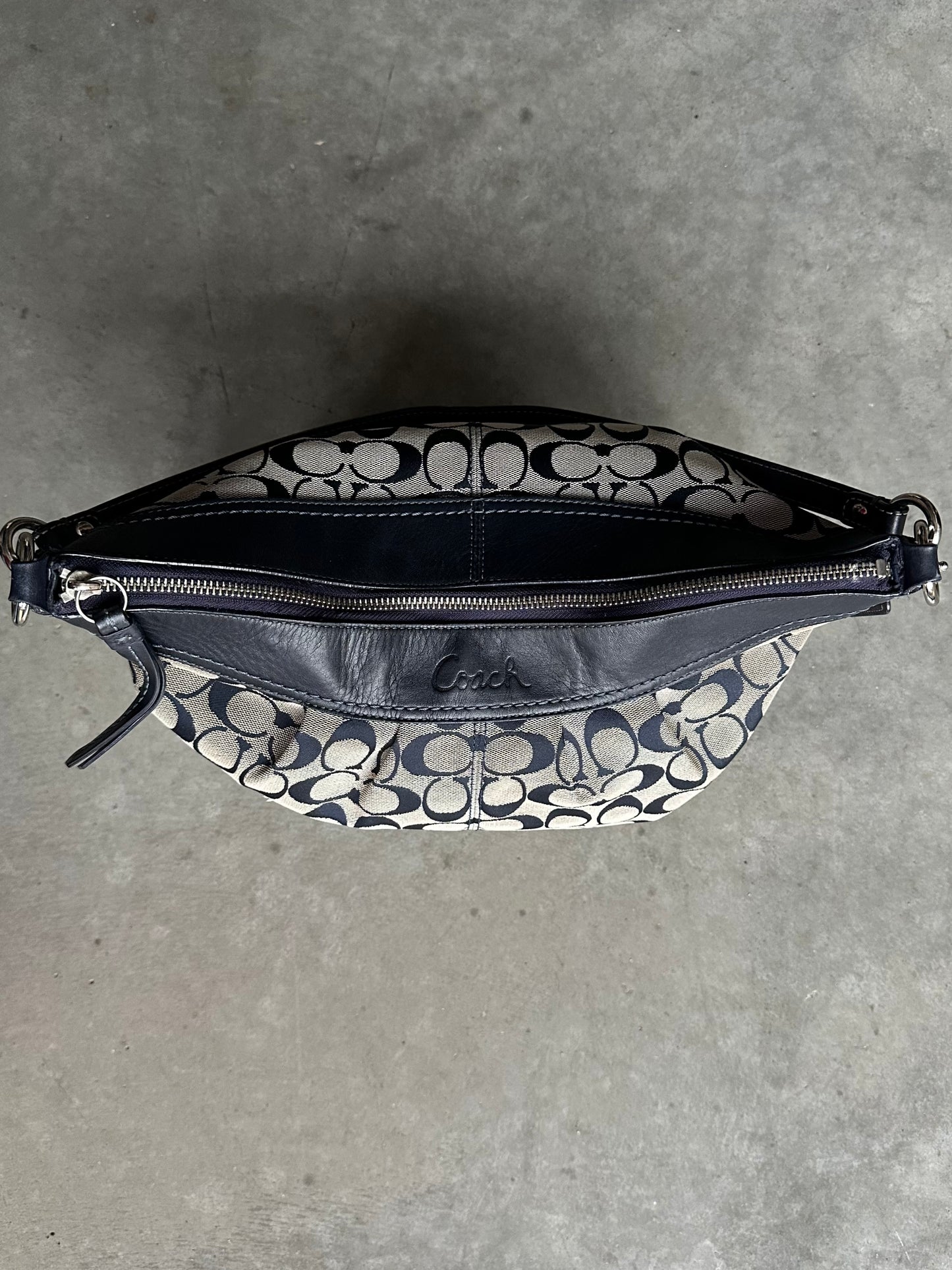 Coach Y2K Navy Blue Signature Ashley Hobo