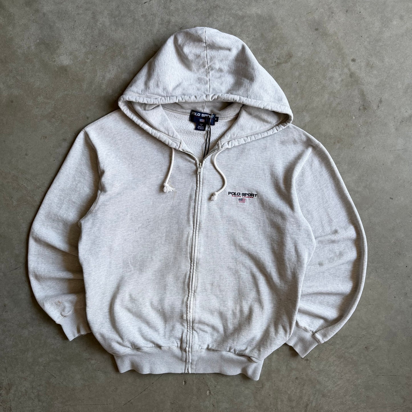 Polo Sport Ralph Lauren Logo Embroidered Gray Zip-Up Hoodie