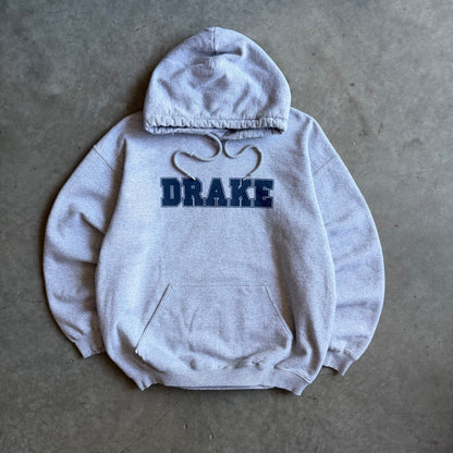 Vintage Drake University “Drake” Spell-Out Gray Hoodie