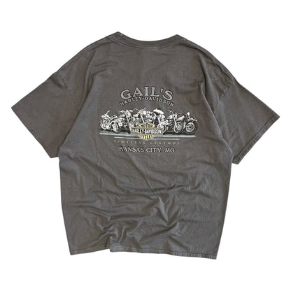 Y2K Harley Davidson Red Motorcycle Women Tee