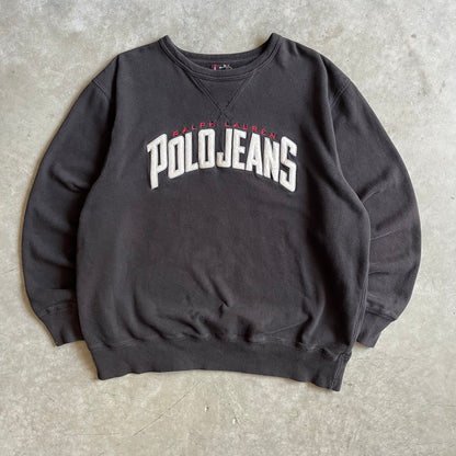 Y2K Polo Ralph Lauren Black Spellout Crew Neck