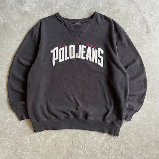 Y2K Polo Ralph Lauren Black Spellout Crew Neck