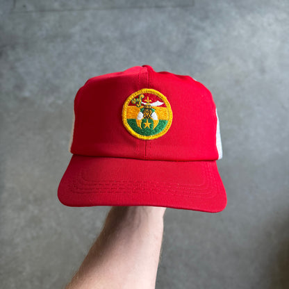 Vintage Shriners Red & White Mesh Trucker Hat