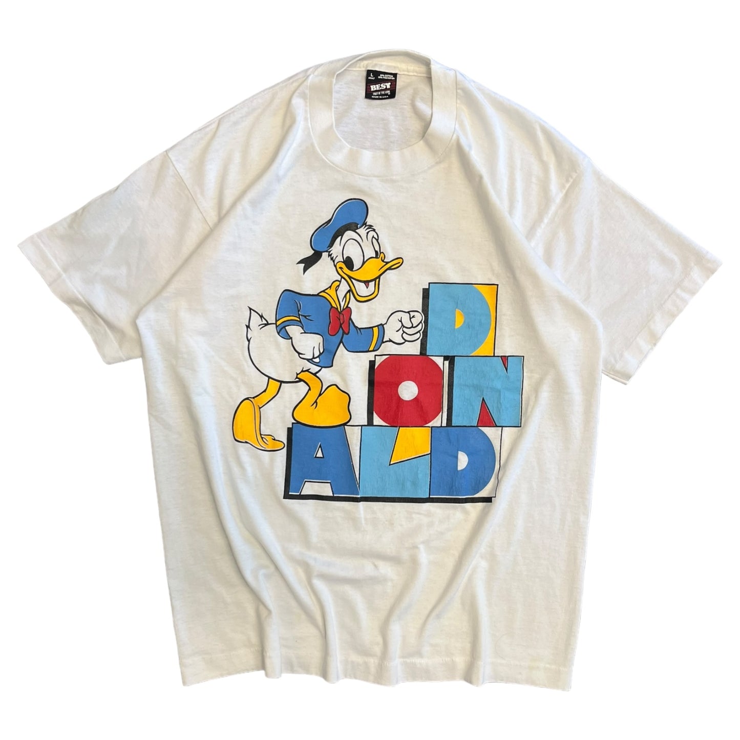 Vintage Donald Duck Block Letter T Shirt