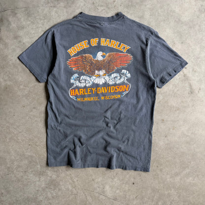 Vintage Harley Davidson Faded Eagles Emblem T Shirt
