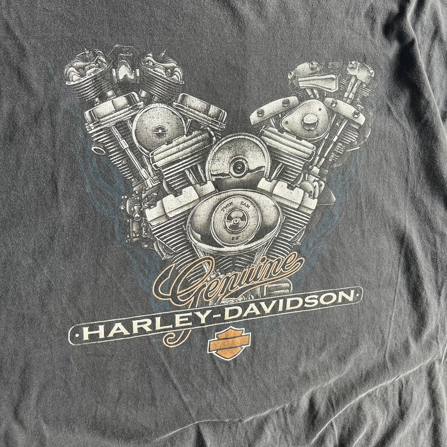 Vintage Worth Harley Davidson Faded Flaming V-Twin Tee