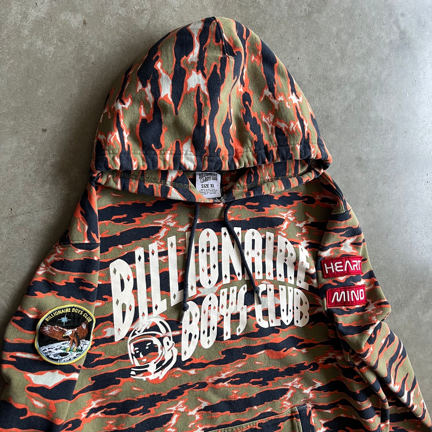 Billionaire Boys Club Orange Camo & Patches Arch Hoodie