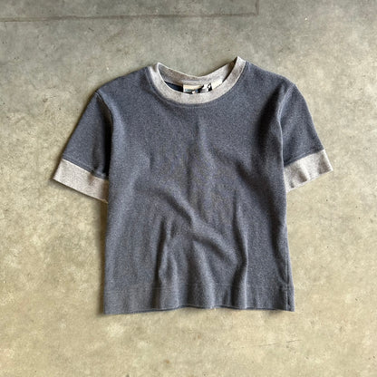 Women’s Y2K Blue Colorblock Baby Tee