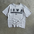 Y2K Iowa Hawkeyes Basketball Fading Spell-Out Gray Tee