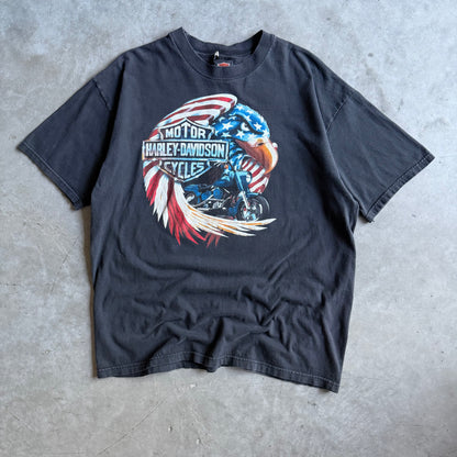 Vintage Chicago Harley Davidson USA Flag Eagle Shield Tee