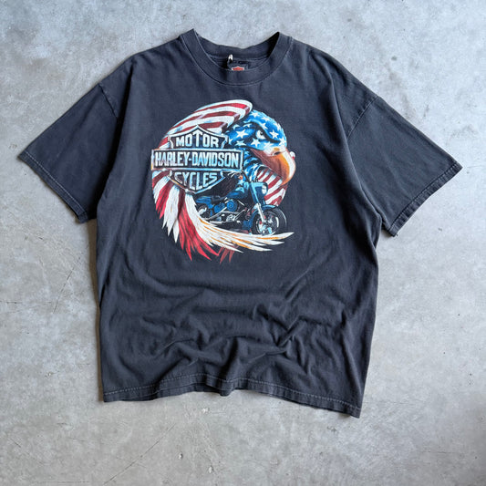Vintage Chicago Harley Davidson USA Flag Eagle Shield Tee