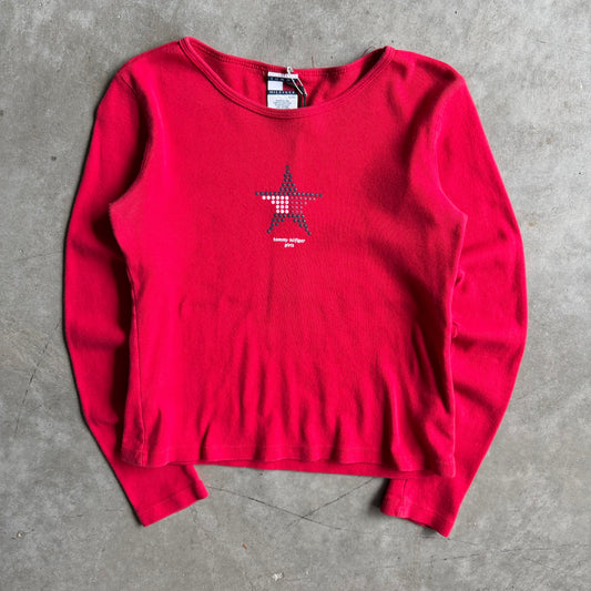 Vintage Women’s Tommy Hilfiger Girls Beaded Star Boxy LS Tee