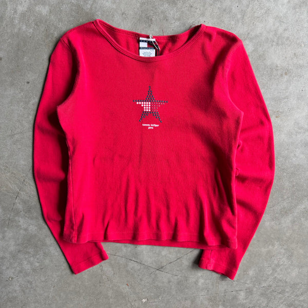 Vintage Women’s Tommy Hilfiger Girls Beaded Star Boxy LS Tee