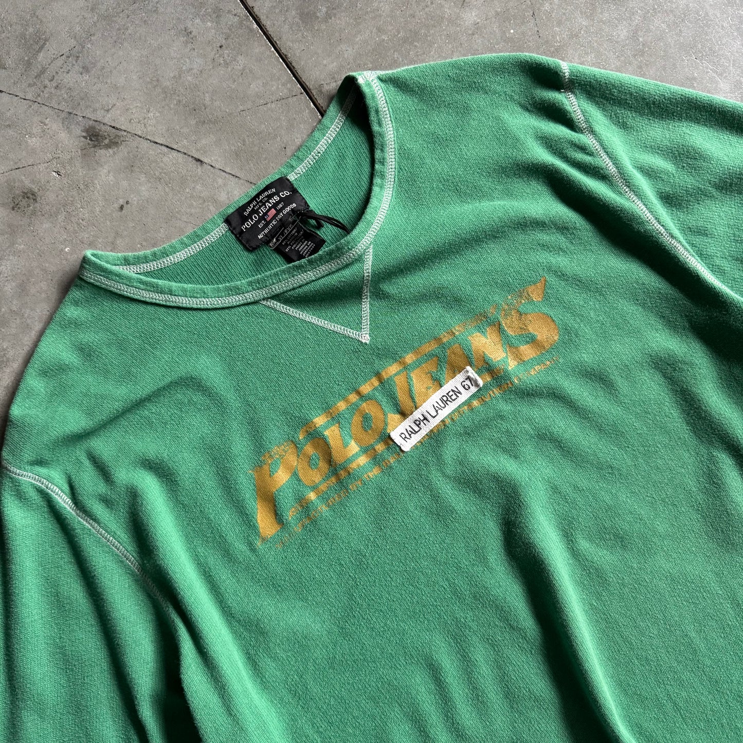 Y2K Polo Green/Yellow Graphic Long Sleeve