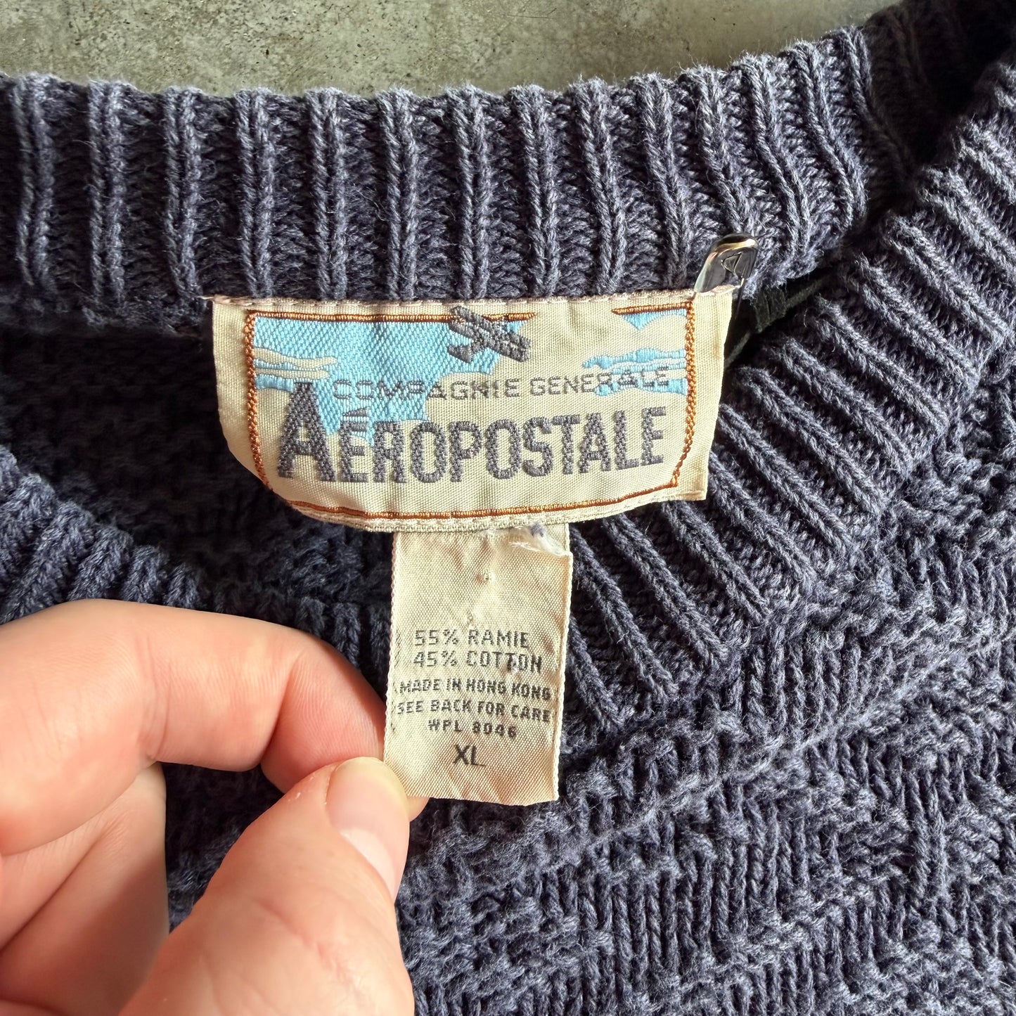 Vintage Aeropostale Diamond Knit Navy Sweater
