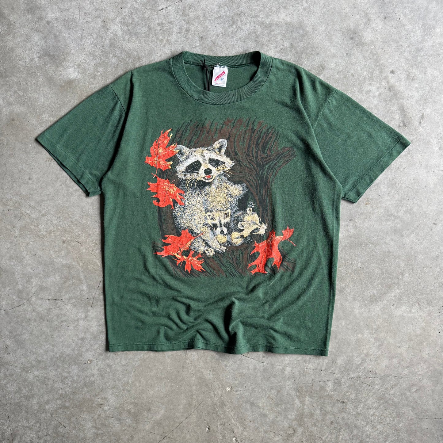 Vintage Raccoon Family Autumn Tree Tee
