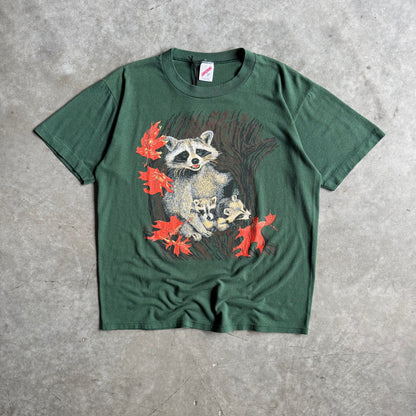 Vintage Raccoon Family Autumn Tree Tee