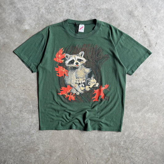 Vintage Raccoon Family Autumn Tree Tee