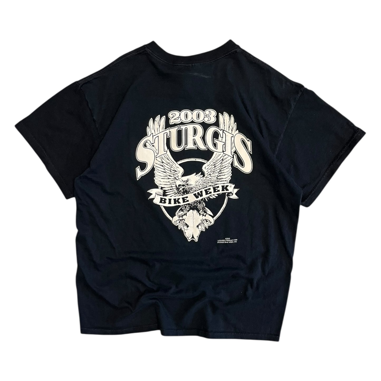 Y2K Sturgis 2003 Bike Week Blonde Motorcycle Women Tee