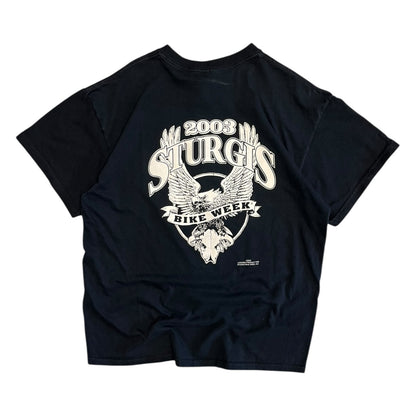 Y2K Sturgis 2003 Bike Week Blonde Motorcycle Women Tee