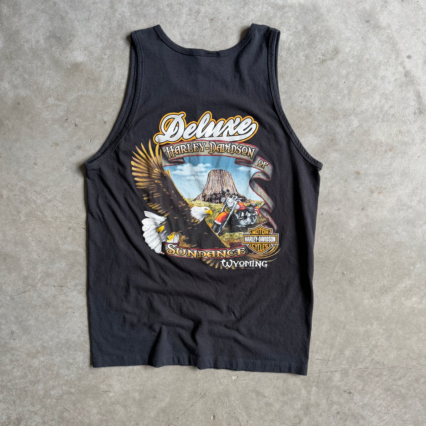 Y2K Harley Davidson Winged Ribbon Logo Sleeveless Tee