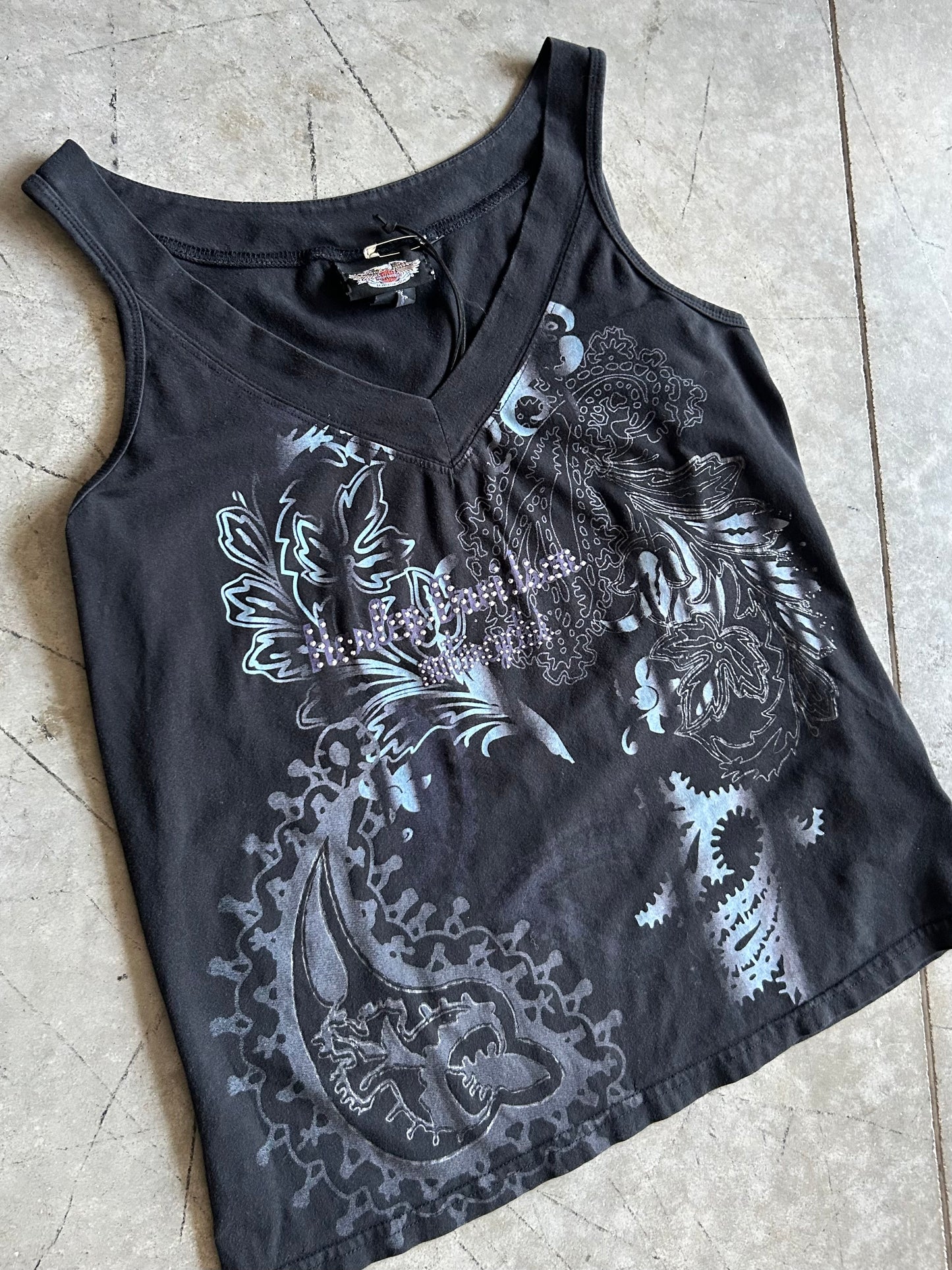 Women’s Y2K Harley Davidson Fairycore V Neck Tank