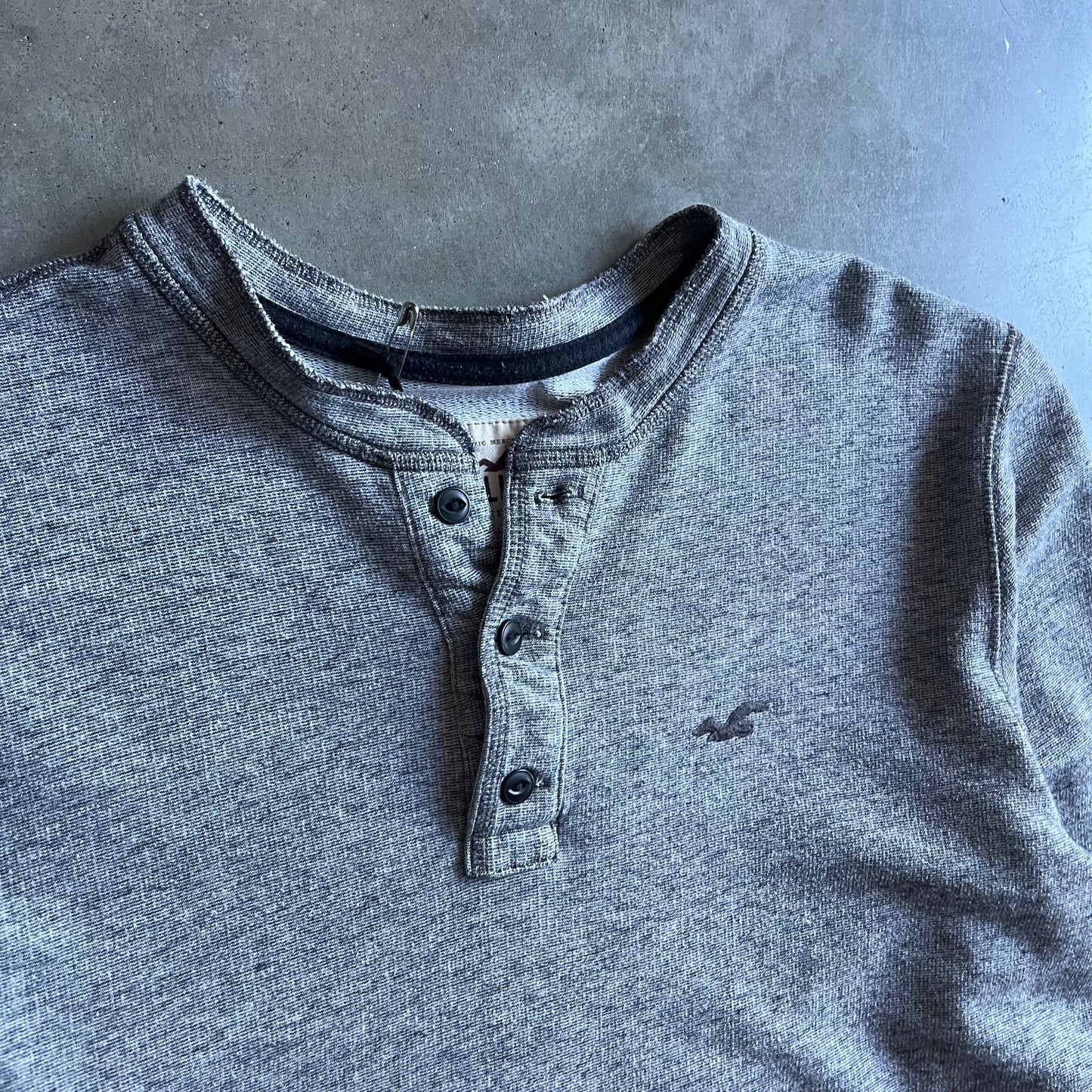 Y2K Hollister Heather Gray Quarter Button Up