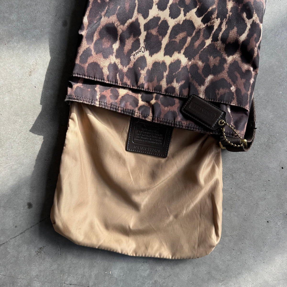 Coach Cheetah Print Canvas Crossbody Bag