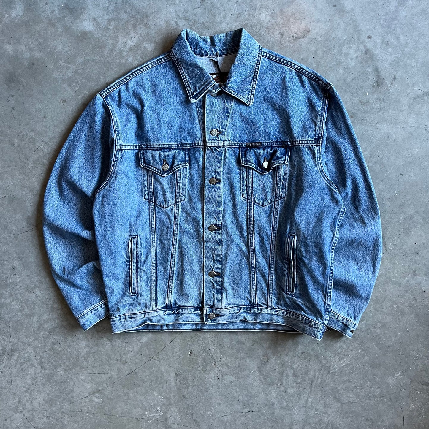 Harley Davidson Denim Jean Jacket W/ Emblem Patch