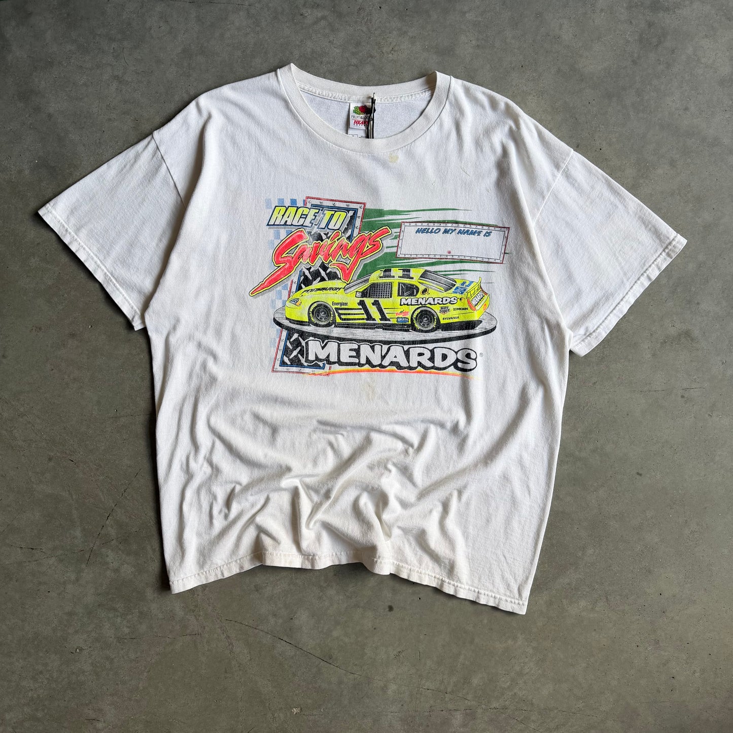 Vintage Menards “Race To Savings” Stock Car Tee