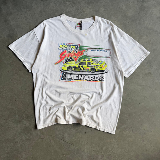 Vintage Menards “Race To Savings” Stock Car Tee
