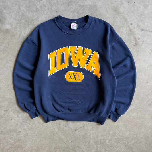 Vintage Iowa “XXL” Spell-Out Navy Sweatshirt